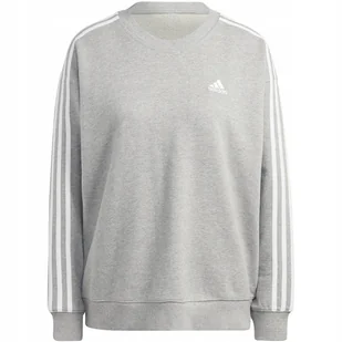 Bluza damska adidas Essentials 3-Stripes szara IC9905 L - Bluzy damskie - miniaturka - grafika 1
