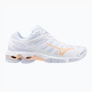 Buty sportowe damskie - Buty do siatkówki damskie Mizuno Wave Voltage white/peach parfait/halogen blue - grafika 1