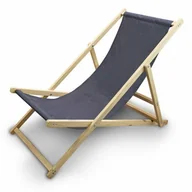 Leżaki ogrodowe - Antracytowy Drewniany Składany Leżak Do Ogrodu Na Plażę Regulowany - miniaturka - grafika 1