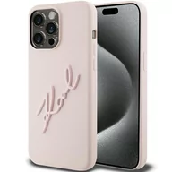 Etui i futerały do telefonów - Etui Karl Lagerfeld KLHCP15XSKSBMCP Apple iPhone 15 Pro Max hardcase Silicone Karl Script różowy/pink - miniaturka - grafika 1