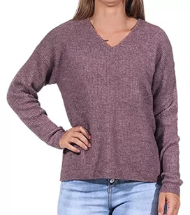 Only Onlcamilla dekolt L/S pulower KNT Noos sweter damski, Kolor brązowy różowy: Mieszany, XL - Swetry damskie - miniaturka - grafika 1