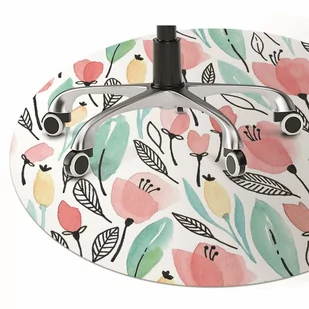 Podkładka pod krzesło obrotowe Kwiaty czerwone fi100 cm - Podnóżki, podpórki, podkładki - miniaturka - grafika 1