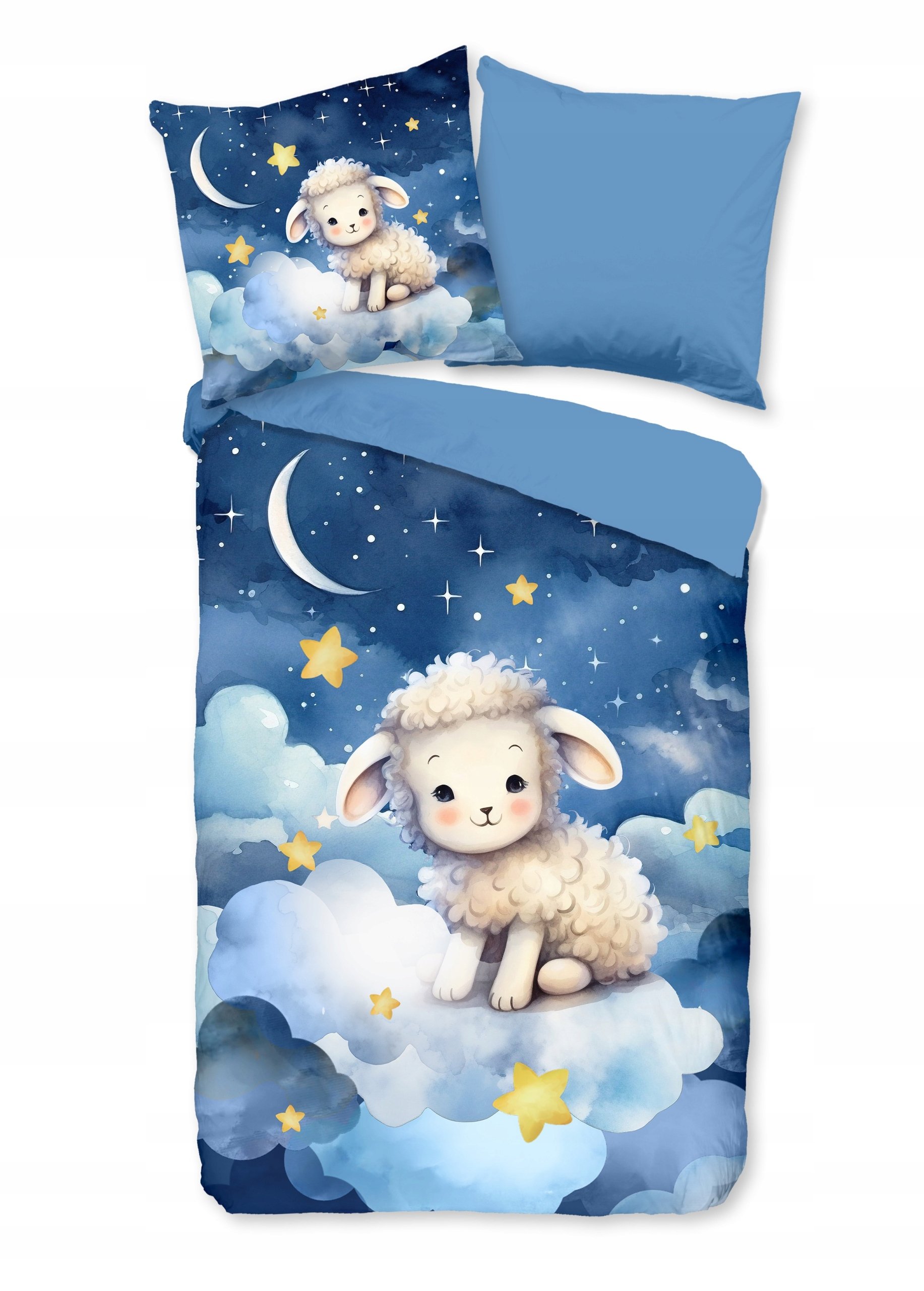 Pościel 140x200 owieczka chmurka dwustronna mikrofibra 135x200