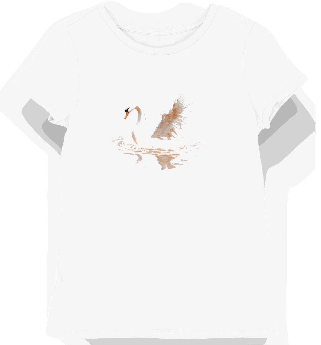 Koszulka damska biała z nadrukiem eleganckiego białego łabędzia XXL