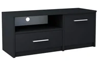 Szafki RTV - Czarna szafka pod telewizor z półką E9-G72 - miniaturka - grafika 1
