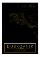Plakaty - Galeria Plakatu, Dubrovnik mapa złota, 30x40 cm - miniaturka - grafika 1