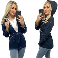 Kurtki damskie - Dwustronna Parka Damska kurtka Z Kapturem Przejściowa 3 XXL - miniaturka - grafika 1
