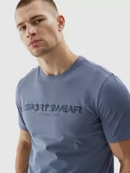 Koszulki sportowe męskie - Męski t-shirt z nadrukiem 4F 4FWAW24TTSHM1586 - niebieski - miniaturka - grafika 1