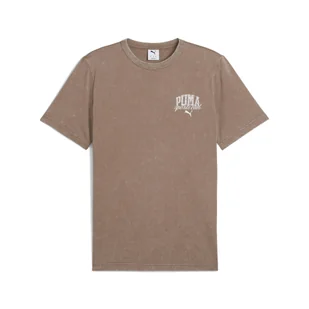 Męska koszulka z efektem sprania PUMA Class PUMA Totally Taupe Brown - Koszulki sportowe męskie - miniaturka - grafika 1