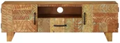 Szafki RTV - vidaXL Ręcznie rzeźbiona szafka pod TV, 120x30x40 cm, drewno odzyskane - miniaturka - grafika 1