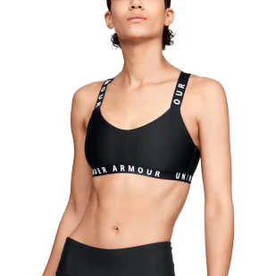 Biustonosz sportowy UA Wordmark Strappy Sportlette - Bielizna sportowa damska - miniaturka - grafika 1