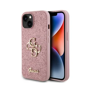 Guess GUHCP15SHG4SGP iPhone 15 6.1" różowy/pink hardcase Glitter Script Big 4G - Etui i futerały do telefonów - miniaturka - grafika 12