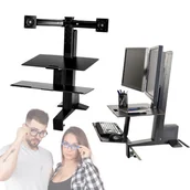 Uchwyty do projektorów - Ergonomiczny UCHWYT na biurko 2 monitory do 24 cali AMAZON Basics - miniaturka - grafika 1