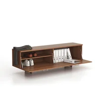 Szafki biurowe - Szafka niska SOLID, 1800 x 400 x 550 mm, orzech - miniaturka - grafika 1