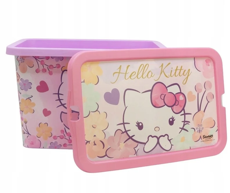 Pojemnik na zabawki do przechowywania Pudełko z pokrywką HELLO KITTY 7 L