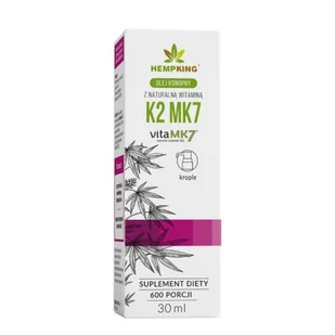 Bio HEMPKING HEMPKING Witamina K2 MK7 30 ml w oleju konop. HK7854 - Olejki do ciała i włosów - miniaturka - grafika 2