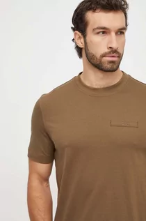 Koszulki męskie - Boss Orange t-shirt bawełniany męski kolor zielony gładki - grafika 1