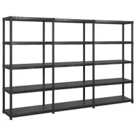 Szafy i regały magazynowe - vidaXL Regał 5-poziomowy, czarny, 255x40x185 cm, plastik 3059857 - miniaturka - grafika 1