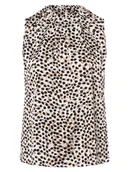 Koszule damskie - comma - Damska bluzka bez rękawów, beżowy|czarny|wielokolorowy - miniaturka - grafika 1