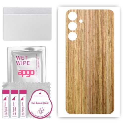 folia naklejka skórka strukturalna na TYŁ do Samsung Galaxy M55 5G - Drewno Dąb Miodowy - apgo SKINS