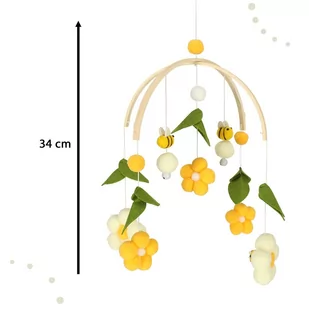 Karuzela do łóżeczka pluszowe zawieszki kwiaty żółte - Karuzele dla niemowląt - miniaturka - grafika 3