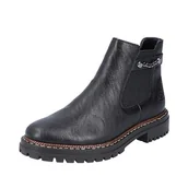 Moda i Uroda OUTLET - Rieker Damskie buty Chelsea 52054, czarny, 39 EU - miniaturka - grafika 1