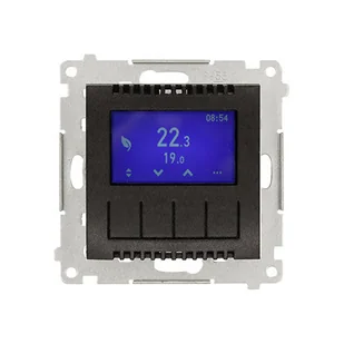 Termostat programowalny Kontakt-Simon Simon 54 DETD1A.01/48 z wyświetlaczem z wewnętrznym/zewnętrznym czujnikiem temperatury, bez sondy moduł antracyt - Akcesoria grzewcze - miniaturka - grafika 1