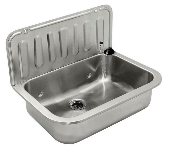 Zlew gospodarczy 495x325x367mm metalowy stal nierdzewna - montaż naścienny