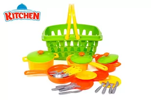 Zestaw kuchenny w koszyku Garnki akcesoria 4456 - Zabawki AGD - miniaturka - grafika 1