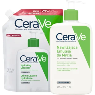 Cerave Zestaw: Emulsja nawilżająca do mycia 473ml +Emulsja do mycia Refill 473ml) - Zestawy kosmetyków damskich - miniaturka - grafika 1