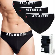 Majtki męskie - Slipy męskie 3 PARY sportowe ATLANTIC 3MP-094 czarne - XL - miniaturka - grafika 1
