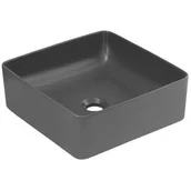 Umywalki - Comad Slim umywalka 37x37 cm nablatowa kwadratowa grafit mat UM-6276SLIM40GREYDP - miniaturka - grafika 1