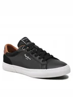 Sneakersy męskie - Pepe Jeans Sneakersy Kenton Court PMS30839 Bllack 999 - miniaturka - grafika 1
