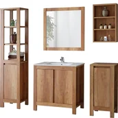 Meble łazienkowe - Zestaw Mebli do Łazienki Set 80 cm Classic Oak Comad Dąb Country - miniaturka - grafika 1