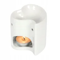 Aromaterapia - SomeTH-g Kominek ceramiczny BIAŁE SERCE, kominek do arometerapii, kominek olejowy - miniaturka - grafika 1