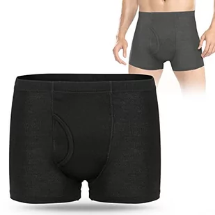 Carer Męskie spodnie na nietrzymanie moczu, bokserki na nietrzymanie moczu z chłonną podkładką, 300 ml, objętość moczu, bawełna, zmywalne, wielokrotnego użytku, profesjonalne, szczelne, czarne, - Spodenki męskie - miniaturka - grafika 1