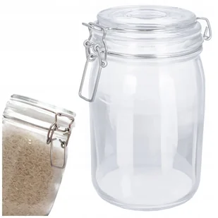 Słoik 1L Pojemnik Szklany Z Klipsem Weck Patentowy Na Przetwory Do Kiszenia - Pojemniki kuchenne Słoik 1L Pojemnik Szklany Z Klipsem Weck Patentowy Na Przetwory Do Kiszenia - Pojemniki kuchenne - miniaturka - grafika 1