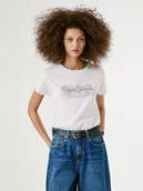 Koszulki i topy damskie - Pepe Jeans Koszulka "Ava" w kolorze białym - miniaturka - grafika 1