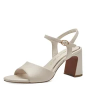 Sandały damskie - Marco Tozzi Feel ME sandały damskie, miękka podszewka, wegańskie, 2-28384-42, sandały z obcasem, kremowe, 40 EU, kremowy, 40 EU - miniaturka - grafika 1