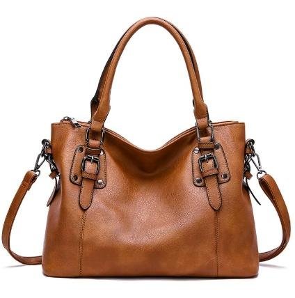 TOREBKA NA RAMIĘ DAMSK brąz czarna SHOPPER DO RĘKI pasek jakość