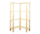 Regały - Maxi Regał Narożny Drewniany 166,4X85X30 Cm 4 Półki Ażurowe Surowy Drewno Sosnowe Naturalny Maxi-4Za / Wamar-Sosenka - miniaturka - grafika 1