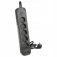 Listwy zasilające - Listwa zasilająca 5 gniazd 4xUSB-C 2500W - miniaturka - grafika 1