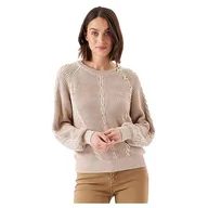 Swetry damskie - Garcia Sweter damski, brązowy, XXL - miniaturka - grafika 1