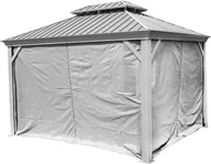 Altany ogrodowe - vidaXL Sojag Zasłony z klipsami do Altany Messina 1216 Zasłony z klipsami Kolor ciemnoszary - miniaturka - grafika 1