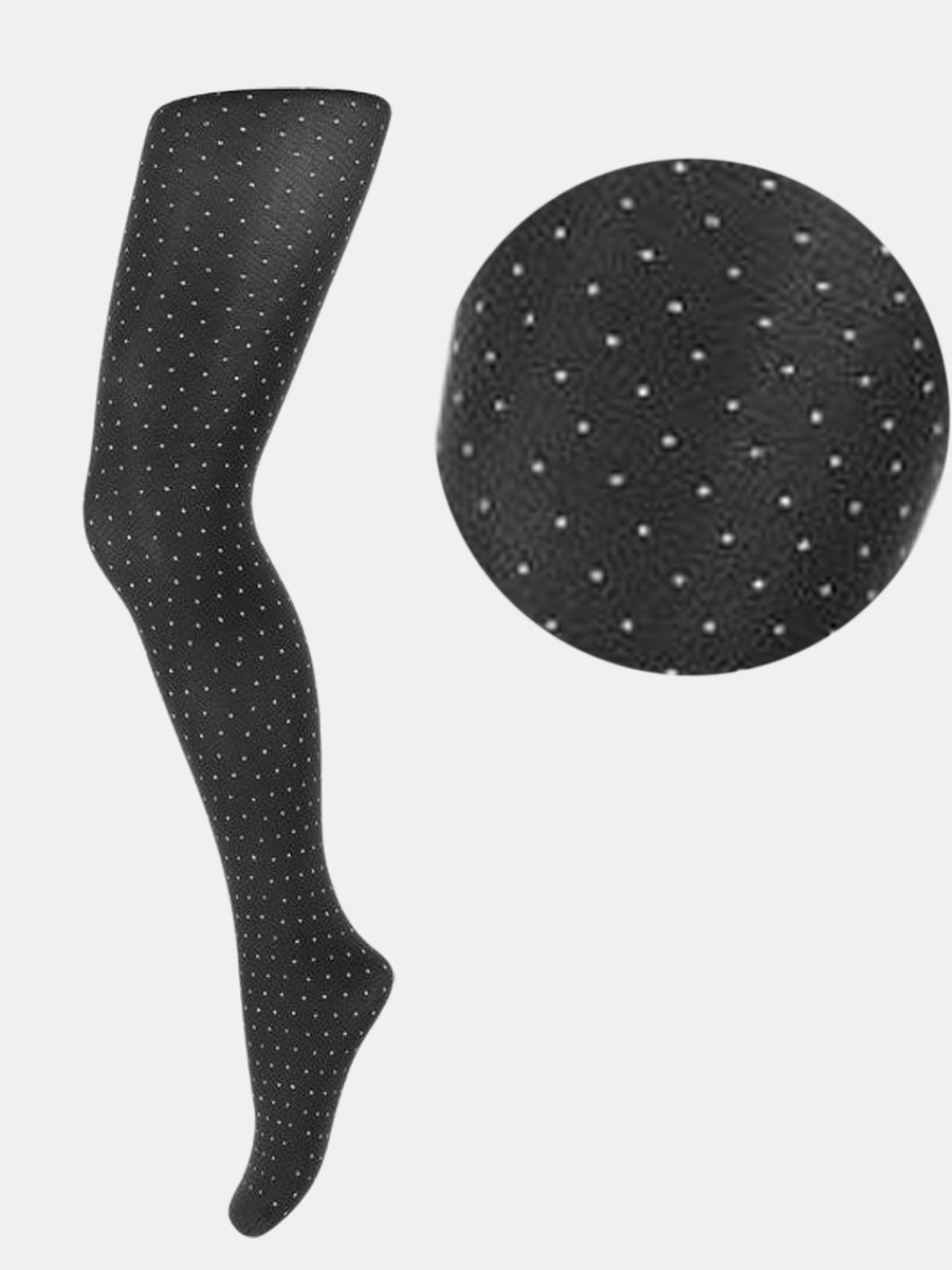 Rajstopy w kropki czarny 116-122