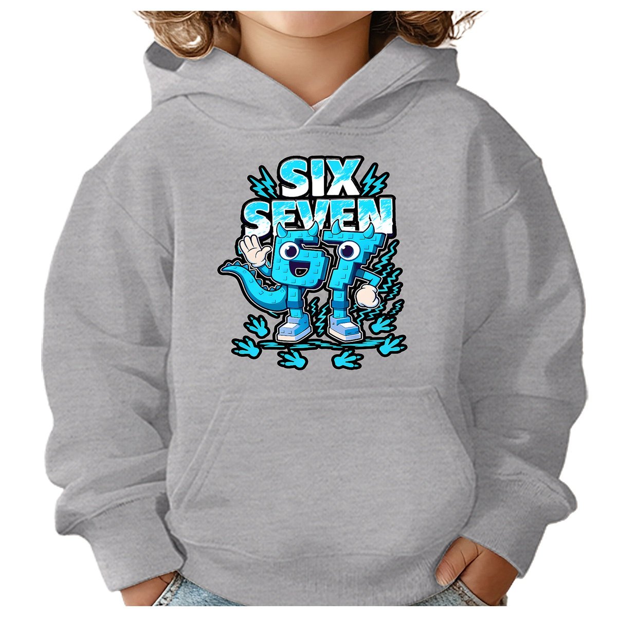 BLUZA DZIECIĘCA Z KAPTUREM 67 SIX SEVEN KLOCKI VIRAL 134-140 PREZENT