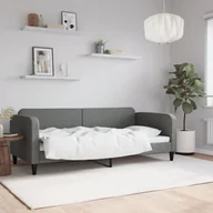 Łóżka - Sofa z funkcją spania, ciemnoszara, 90x200 cm, obita tkaniną Lumarko! - miniaturka - grafika 1
