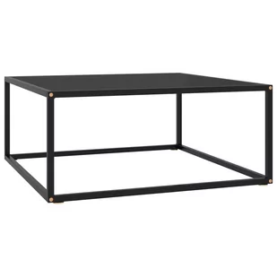 VidaXL Lumarko Stolik herbaciany, czarny, czarne szkło, 80x80x35 cm 322876 VidaXL - Ławy i stoliki kawowe - miniaturka - grafika 1