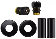 Akcesoria grzewcze - Zestaw maskujący rozety+tuleje+złączki GZ1/2 x Pex czarny błyszczący Royal/Swing/Master/Elegant - miniaturka - grafika 1