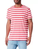Koszulki męskie - GANT Męski T-shirt Multistripe, purpurowy róż, standardowy, magenta różowy, XL - miniaturka - grafika 1